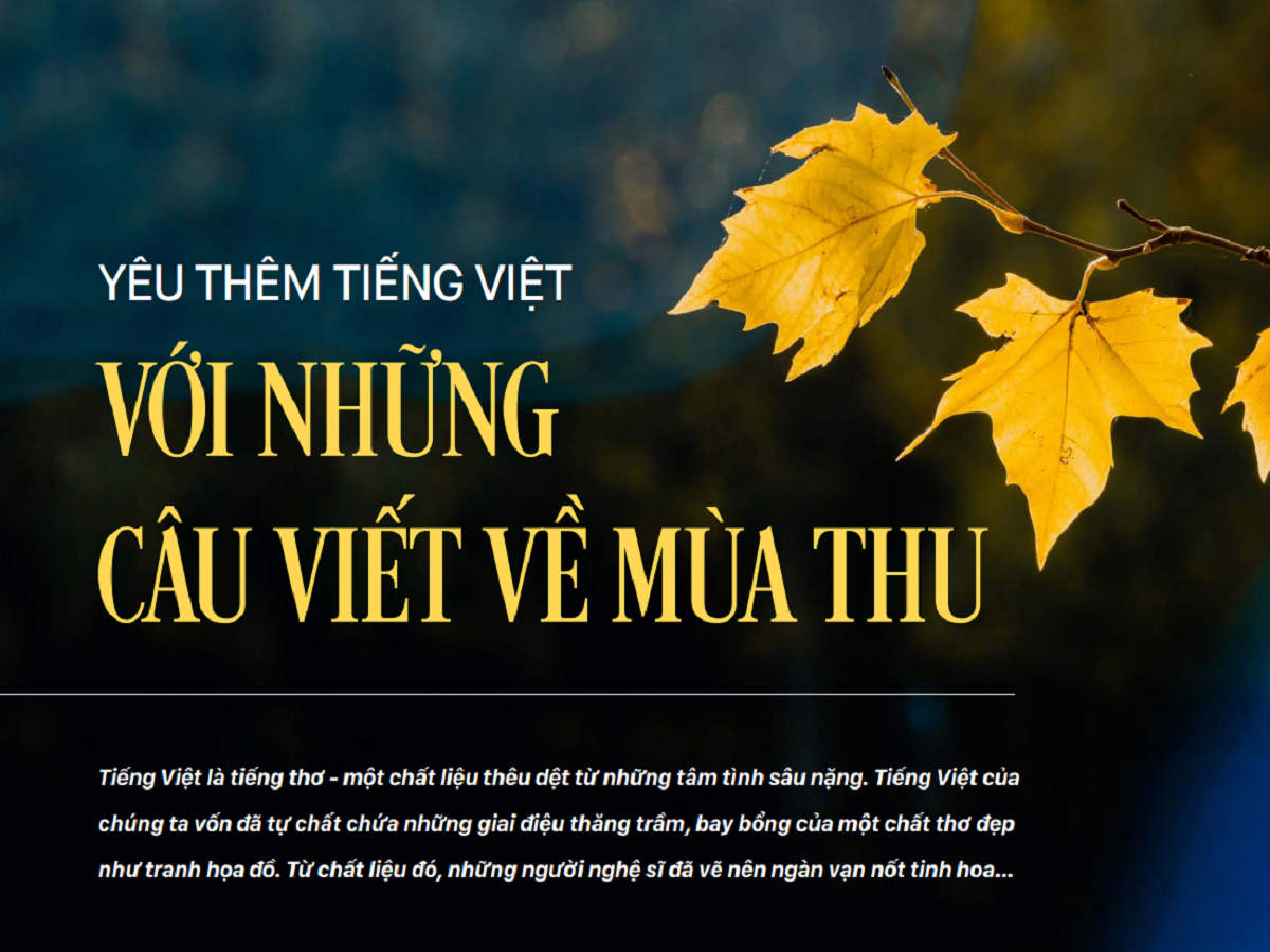 Read more about the article YÊU THÊM TIẾNG VIỆT VỚI NHỮNG CÂU VIẾT VỀ MÙA THU