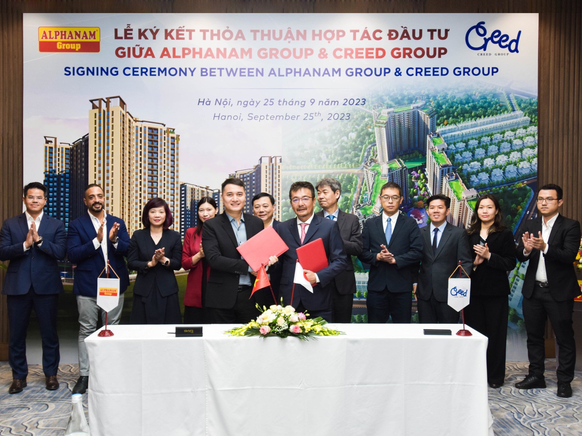 Read more about the article ALPHANAM GROUP BẮT TAY CREED GROUP, KÝ KẾT THỎA THUẬN HỢP TÁC ĐẦU TƯ